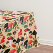 Retro Autumn Woodland Waterverf paddenstoel Tafelkleed (Voorbeeld)