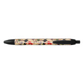 Retro Autumn Woodland Waterverf paddenstoel Zwarte Inkt Pen (Achterkant)