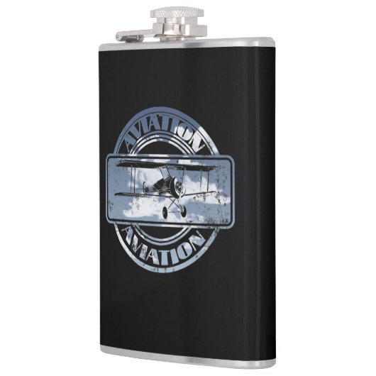 Retro Aviation Badge Heupfles (Links)