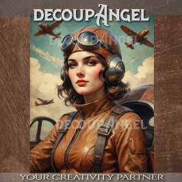 Retro Aviator met gevechtsvliegtuigen in een  stij Tissuepapier