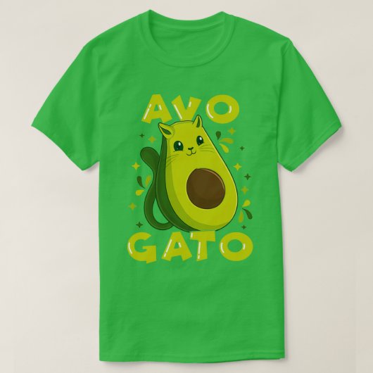 RETRO AVOCADO CAT Classic TShirt (Design voorkant)