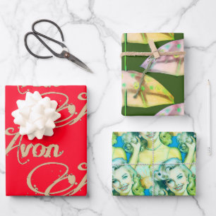 Retro Avon Christmas Inpakpapier Vel