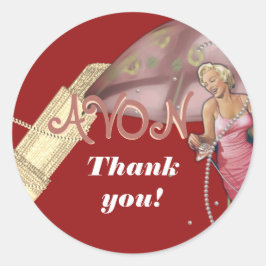 Retro Avon Dank u Ronde Sticker
