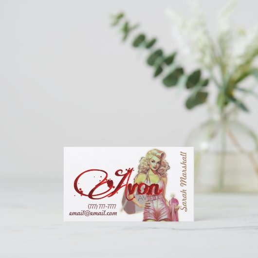 Retro Avon Representative Visitekaartje (Staand voorkant)