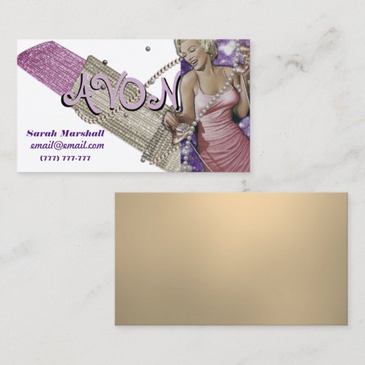 Retro Avon Representative Visitekaartje (Voorkant / Achterkant)