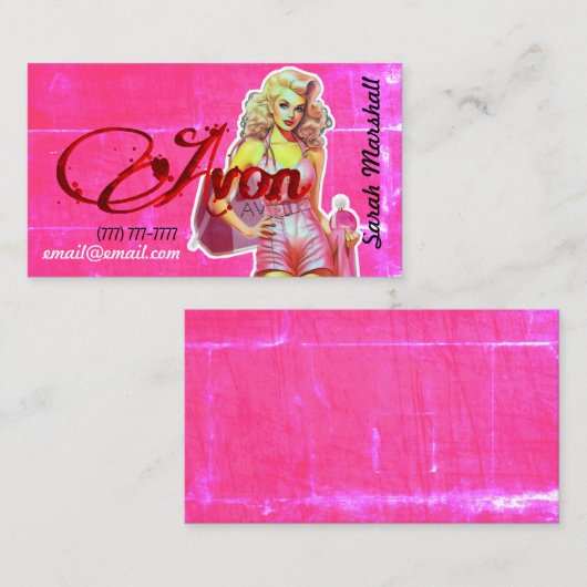 Retro Avon Representative Visitekaartje (Voorkant / Achterkant)