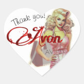 Retro Avon Representative Visitekaartje Hart Sticker (Voorkant)