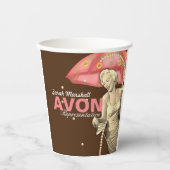 Retro Avon-vertegenwoordiger Papieren Bekers (Voorkant)