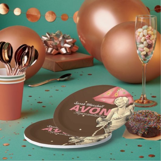 Retro Avon-vertegenwoordiger Papieren Bordje (Multi)