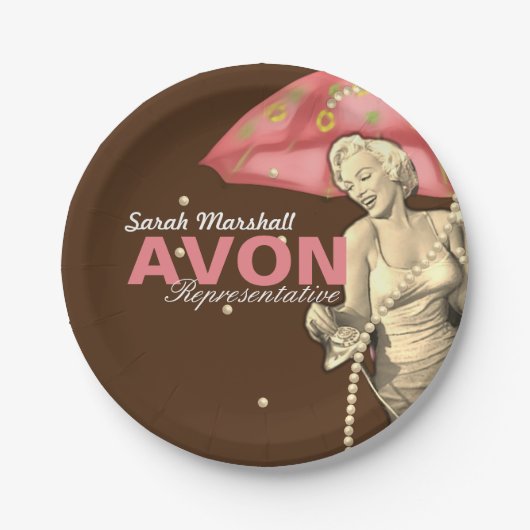 Retro Avon-vertegenwoordiger Papieren Bordje (Voorkant)