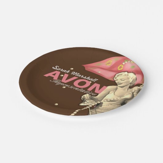 Retro Avon-vertegenwoordiger Papieren Bordje (Gekanteld)