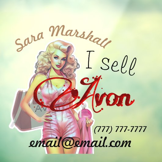 Retro Avon-vertegenwoordiger Raamsticker (Vel 3)