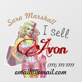 Retro Avon-vertegenwoordiger Raamsticker (Vel)