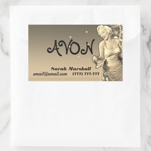 Retro Avon-vertegenwoordiger Rechthoekige Sticker (Tas)