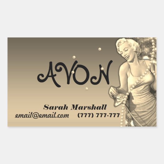 Retro Avon-vertegenwoordiger Rechthoekige Sticker (Voorkant)