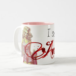 Retro Avon-vertegenwoordiger Tweekleurige Koffiemok