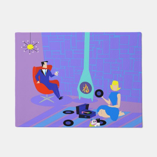 Retro Avond bij Home Door Mat (Voorkant)