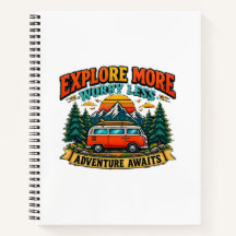 Retro Avontuur Camping Spiraal Notebook