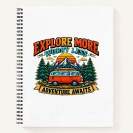 Retro Avontuur Camping Spiraal Notebook Notitieboek
