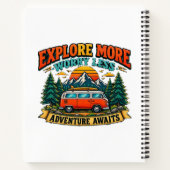 Retro Avontuur Camping Spiraal Notebook Notitieboek (Achterkant)