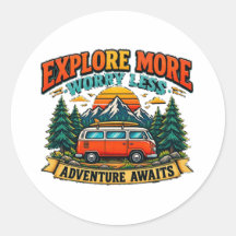 Retro Avontuur Camping Sticker
