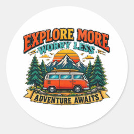 Retro Avontuur Camping Sticker
