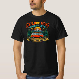 Retro Avontuur Camping T-Shirt