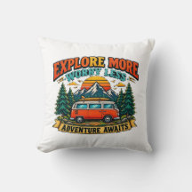 Retro Avontuur Camping Worp Kussen