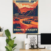 Retro Avontuur in Death Valley (Nationaal Park) Poster (Thuiskantoor)