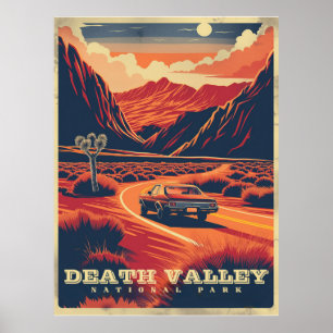 Retro Avontuur in Death Valley (Nationaal Park) Poster