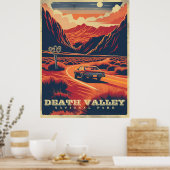 Retro Avontuur in Death Valley (Nationaal Park) Poster (Keuken)