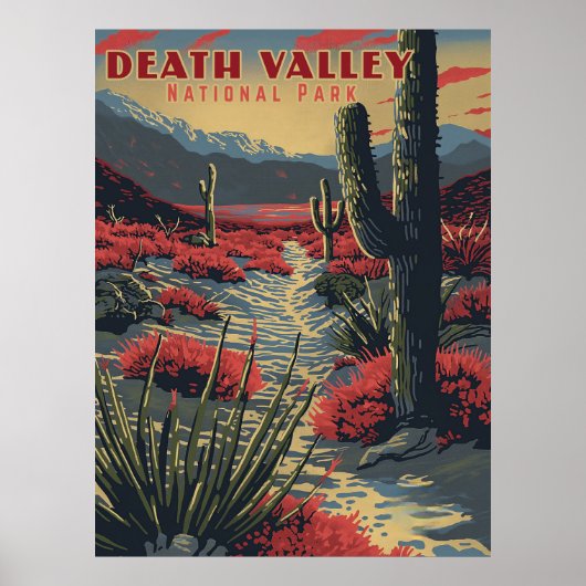 Retro Avontuur in Death Valley (Nationaal Park) Poster (Voorkant)