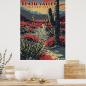 Retro Avontuur in Death Valley (Nationaal Park) Poster (Keuken)