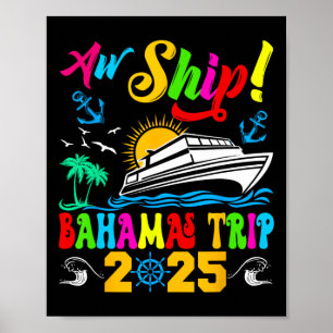 Retro Aw Schip Hamas Trip 2025 Familie Cruise Zome Poster