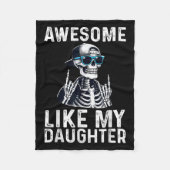 Retro Awesome Like My Daughter Funny Dad Parents D Fleece Deken (Voorkant)