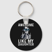 Retro Awesome Like My Daughter Funny Dad Parents D Sleutelhanger (Voorkant)