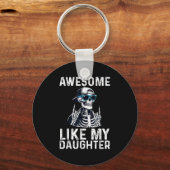 Retro Awesome Like My Daughter Funny Dad Parents D Sleutelhanger (Voorkant)