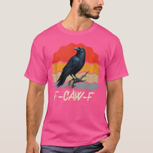 Retro awF Black Bird Crow Funny Crow Bird Cawing G T-shirt (Voorkant)