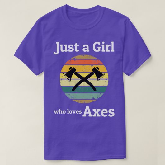 Retro Ax Throwing Girl Thrower Hatchet T-shirt (Design voorkant)