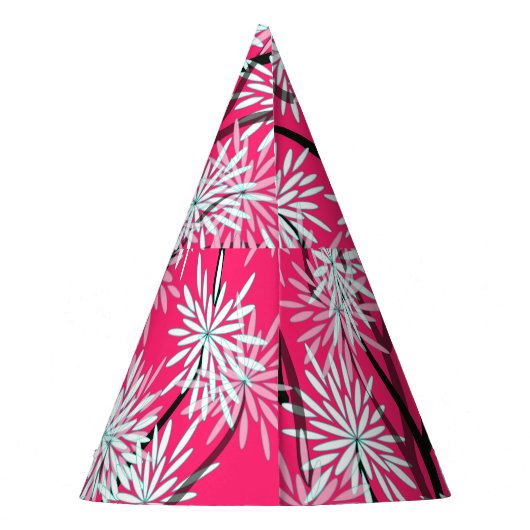 Retro Aziatisch bloemetjesbehang. Feesthoedjes (Achterkant)