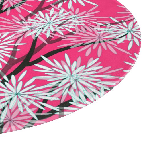 Retro Aziatisch bloemetjesbehang. Snijplank (Hoek)