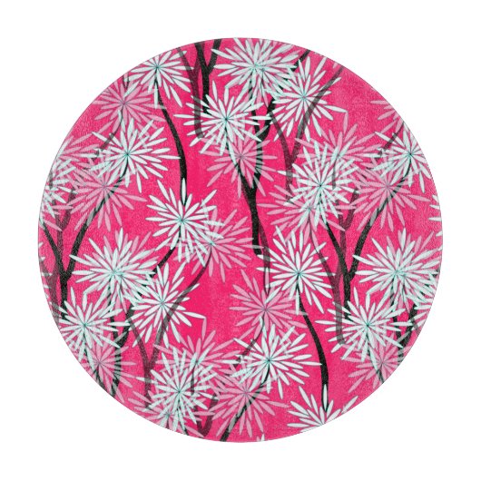 Retro Aziatisch bloemetjesbehang. Snijplank (Voorkant)