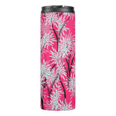 Retro Aziatisch bloemetjesbehang. Thermosbeker (Achterkant)