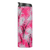 Retro Aziatisch bloemetjesbehang. Thermosbeker (Geroteerd rechts)