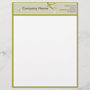 Retro Aziatisch-geïnspireerde eenvoud Letterhoofd Persoonlijk Briefhoofd