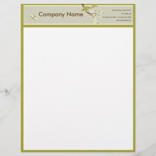 Retro Aziatisch-geïnspireerde eenvoud Letterhoofd Persoonlijk Briefhoofd (Voorkant)