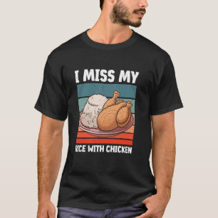 Retro Aziatische Rijst Met Kip Eten Liefhebbers Kl T-shirt