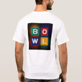 Retro B O L Neon Sign, Bowling T-shirt (Achterkant)