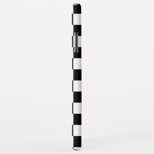 Retro B&W Checkerboard, Hipster Cat, Gepersonalise Case-Mate iPhone Case (Achterkant/rechts)
