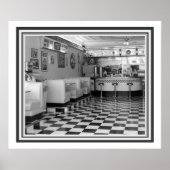 Retro B&W Diner Poster 20 x 24 (Voorkant)